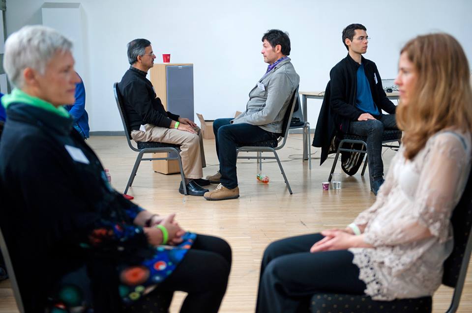 On this photo: A holoscendent meditative interaction during Sergey Kupriyanov’s Holoscendence workshop at the 1st Integral European Conference (Budapest, Hungary, May 2014)